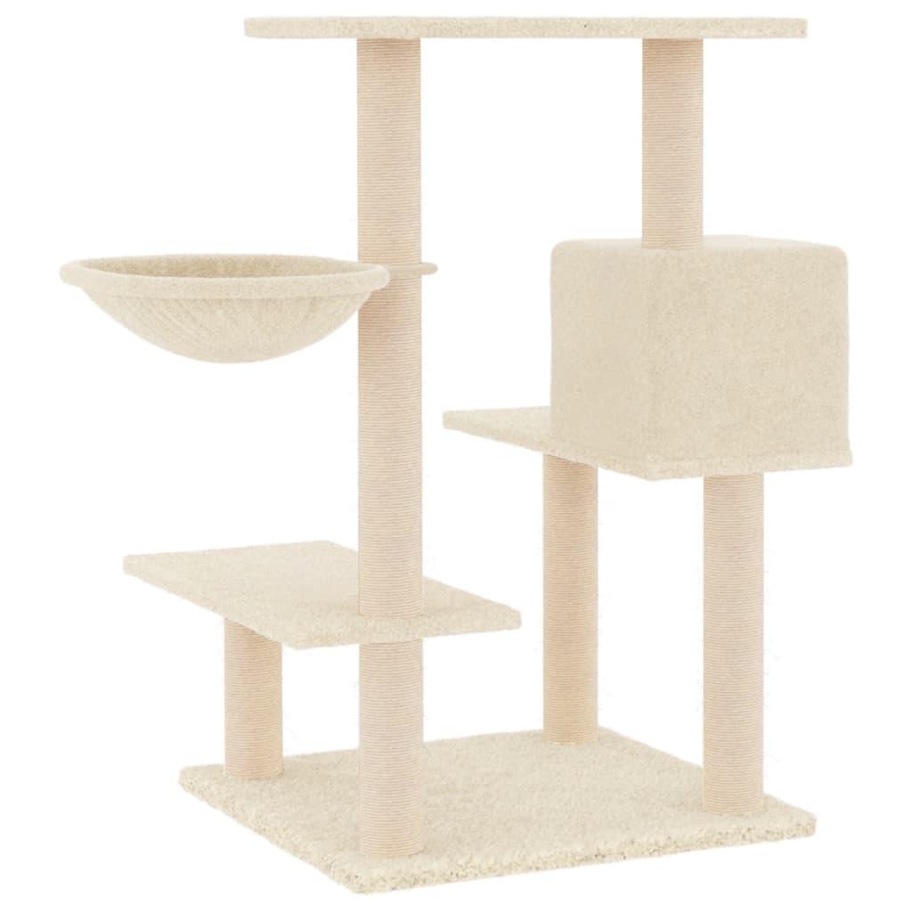 Arbre à chat avec griffoirs en sisal crème 82,5 cm - Animalerie en ligne Kat-Shop