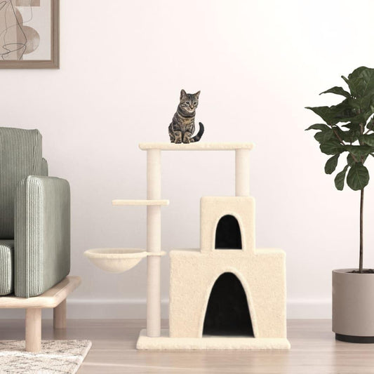 Arbre à chat avec griffoirs en sisal Crème 83 cm - Animalerie en ligne Kat-Shop