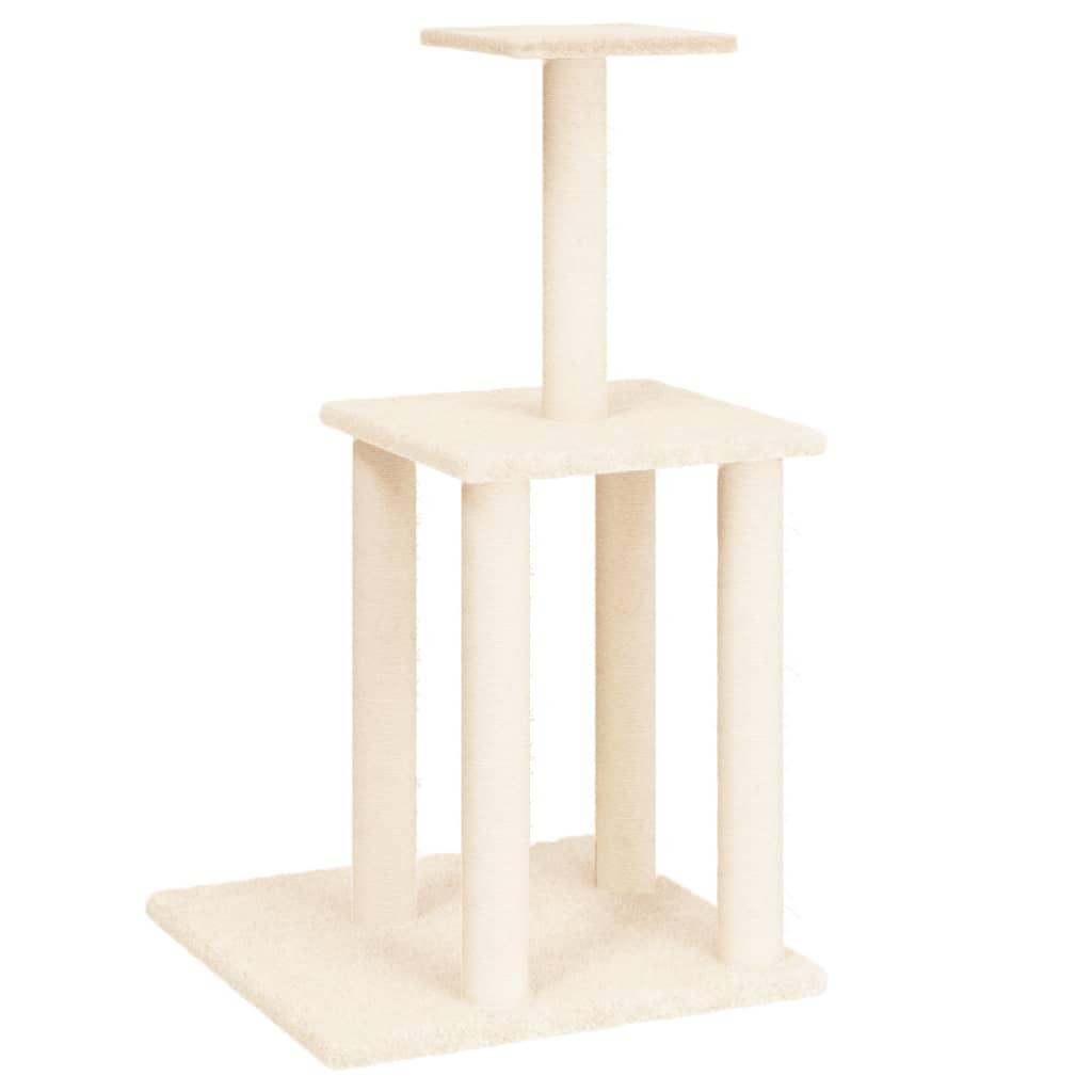 Arbre à chat avec griffoirs en sisal crème 85,5 cm - Animalerie en ligne Kat-Shop