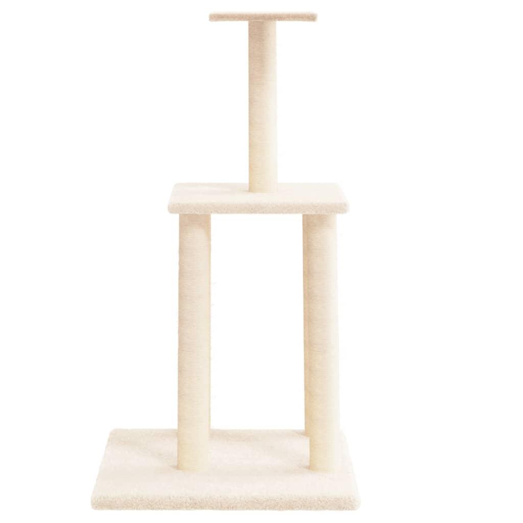 Arbre à chat avec griffoirs en sisal crème 85,5 cm - Animalerie en ligne Kat-Shop