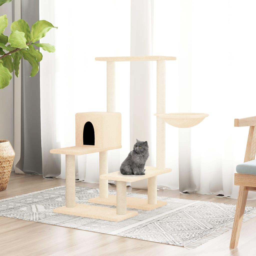 Arbre à chat avec griffoirs en sisal Crème 94,5 cm - Animalerie en ligne www.kat-shop.be