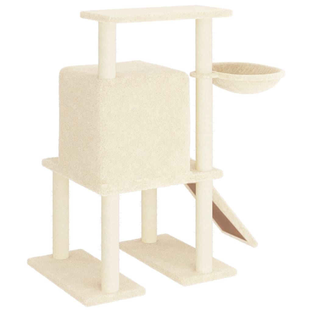 Arbre à chat avec griffoirs en sisal Crème 96,5 cm - Animalerie en ligne Kat-Shop