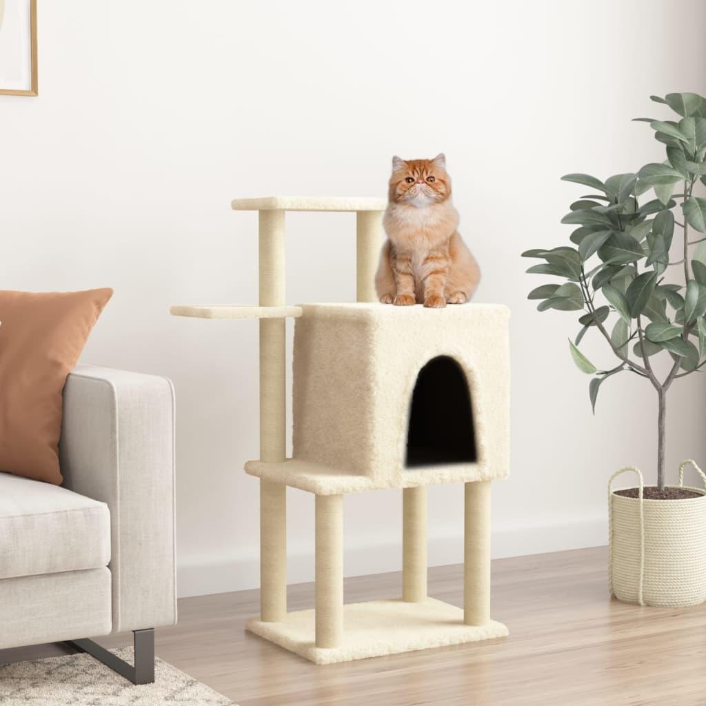 Arbre à chat avec griffoirs en sisal crème 97 cm - Animalerie en ligne Kat-Shop