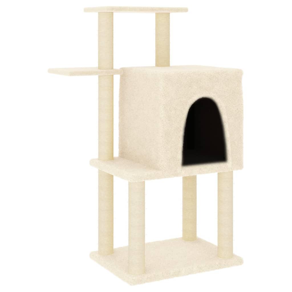 Arbre à chat avec griffoirs en sisal crème 97 cm - Animalerie en ligne Kat-Shop