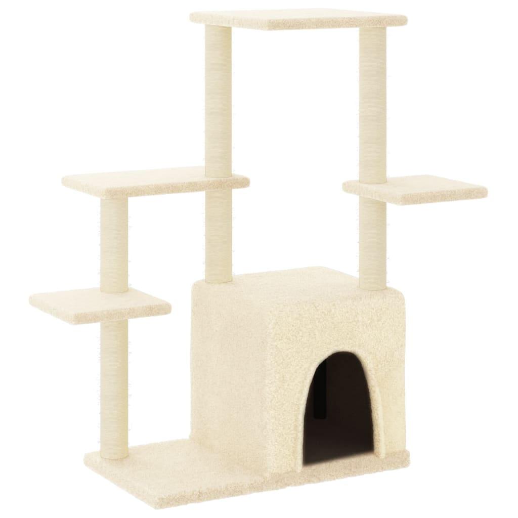 Arbre à chat avec griffoirs en sisal crème 97,5 cm - Animalerie en ligne Kat-Shop