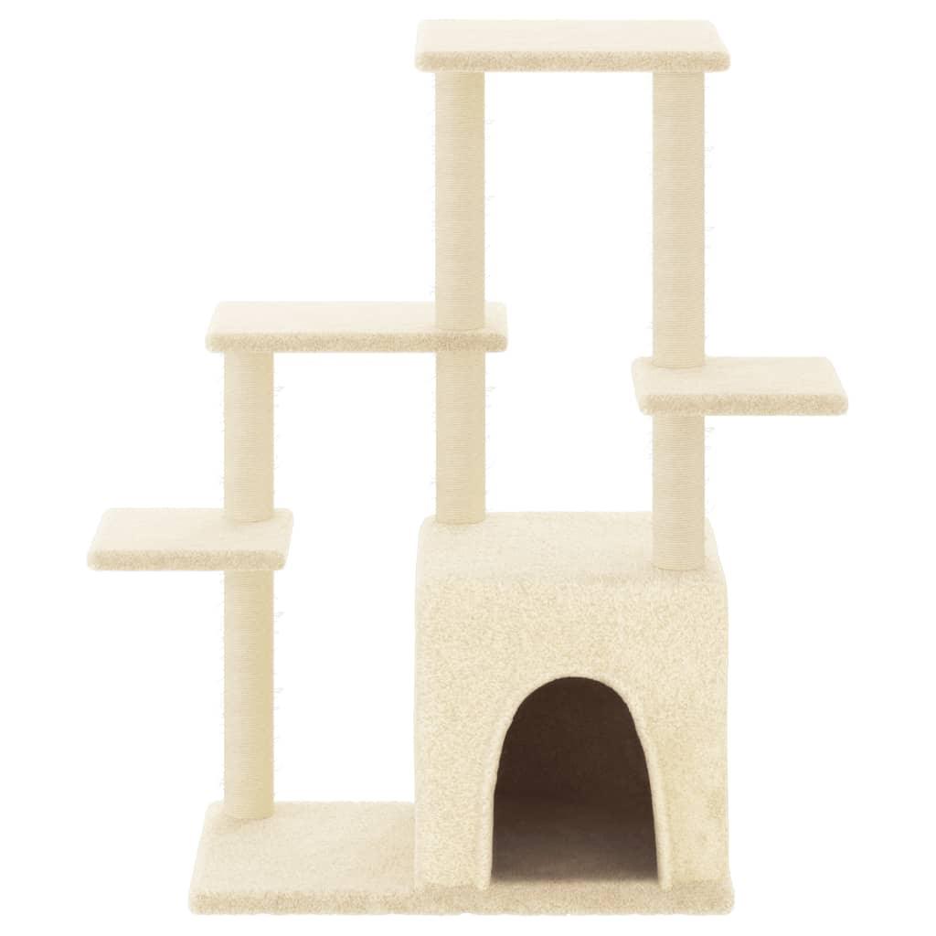 Arbre à chat avec griffoirs en sisal crème 97,5 cm - Animalerie en ligne Kat-Shop