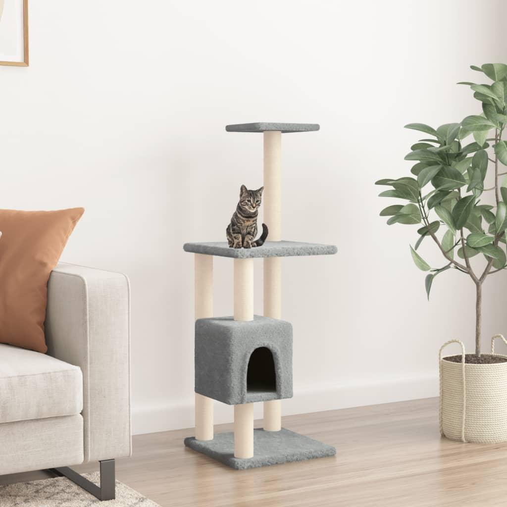 Arbre à chat avec griffoirs en sisal Gris clair 104 cm - Animalerie en ligne Kat-Shop