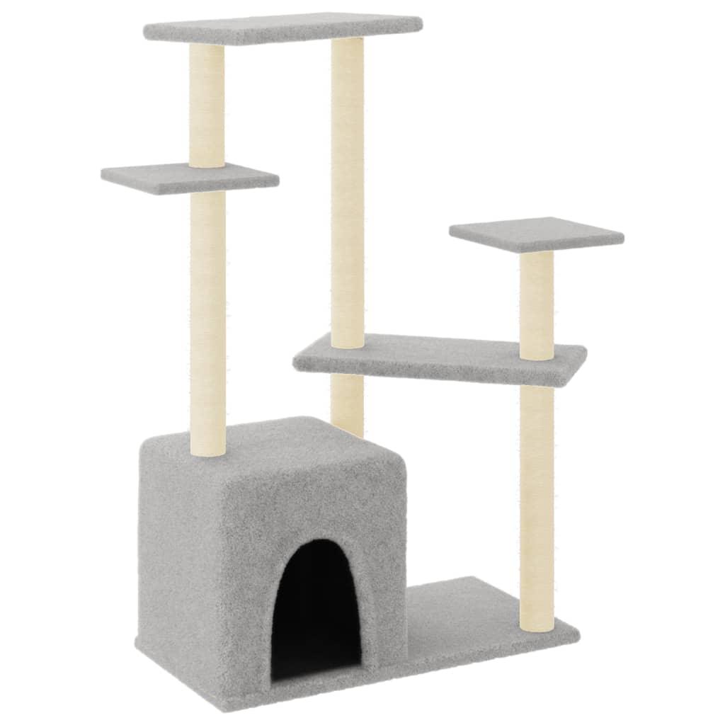 Arbre à chat avec griffoirs en sisal gris clair 107,5 cm - Animalerie en ligne Kat-Shop