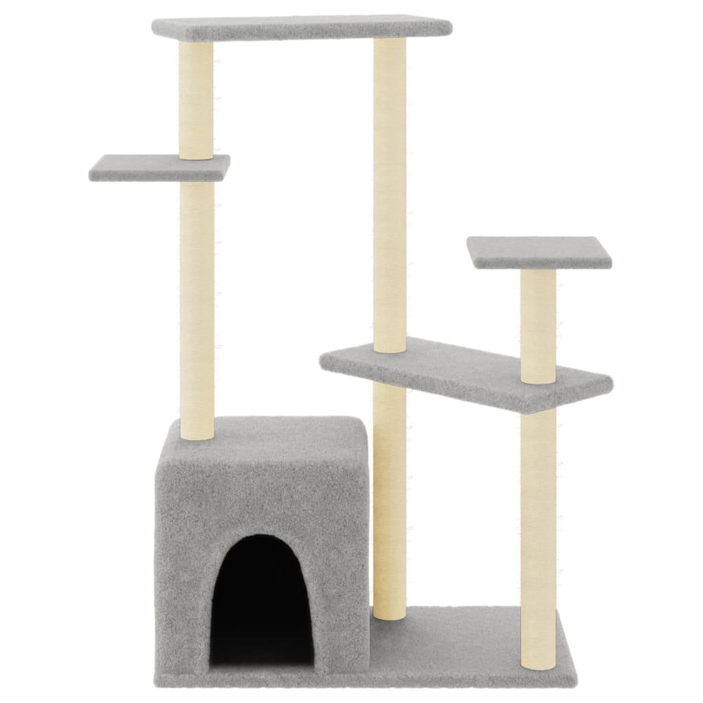 Arbre à chat avec griffoirs en sisal gris clair 107,5 cm - Animalerie en ligne Kat-Shop