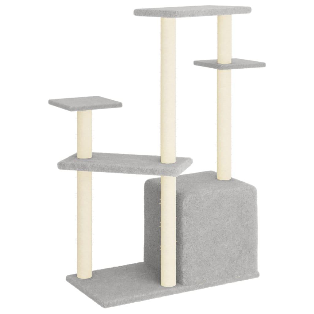 Arbre à chat avec griffoirs en sisal gris clair 107,5 cm - Animalerie en ligne Kat-Shop