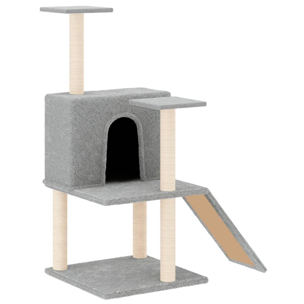 Arbre à chat avec griffoirs en sisal Gris clair 109 cm - Animalerie en ligne www.kat-shop.be