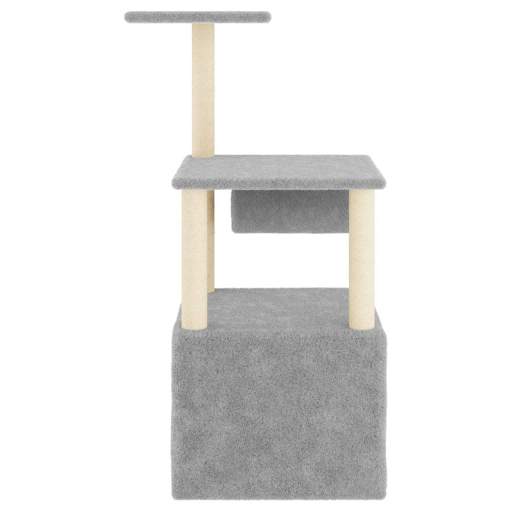 Arbre à chat avec griffoirs en sisal gris clair 109,5 cm - Animalerie en ligne Kat-Shop