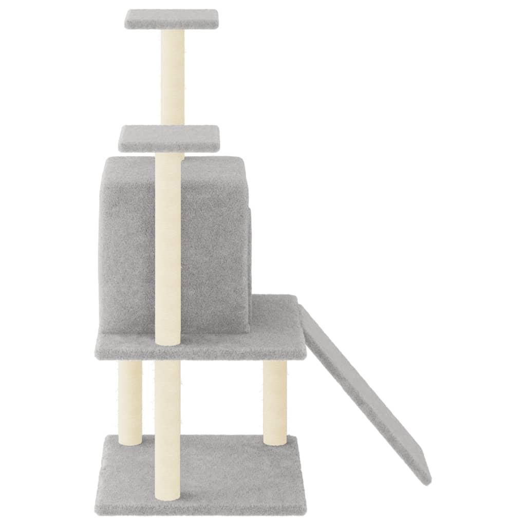 Arbre à chat avec griffoirs en sisal gris clair 110 cm - Animalerie en ligne Kat-Shop