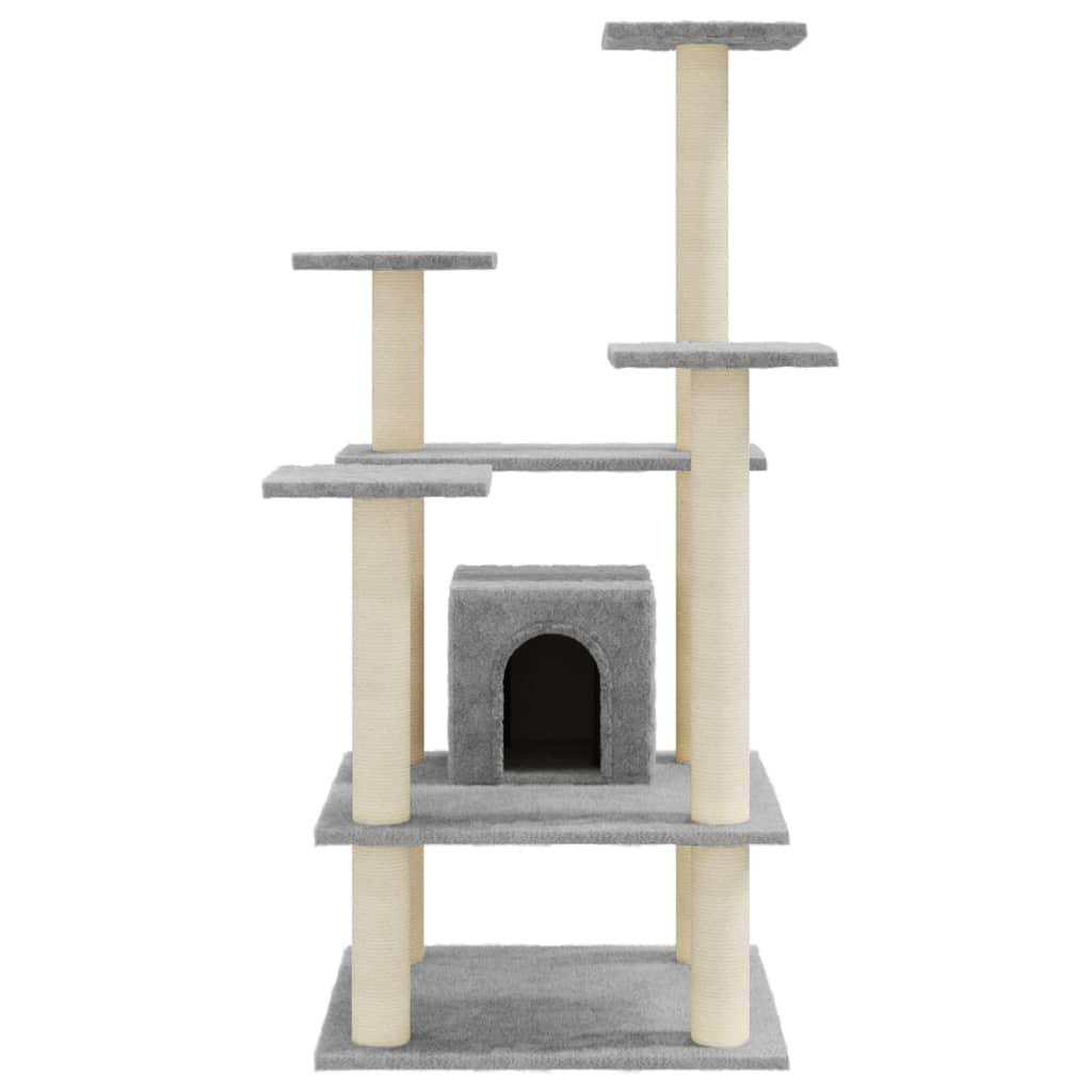 Arbre à chat avec griffoirs en sisal Gris clair 110 cm - Animalerie en ligne www.kat-shop.be