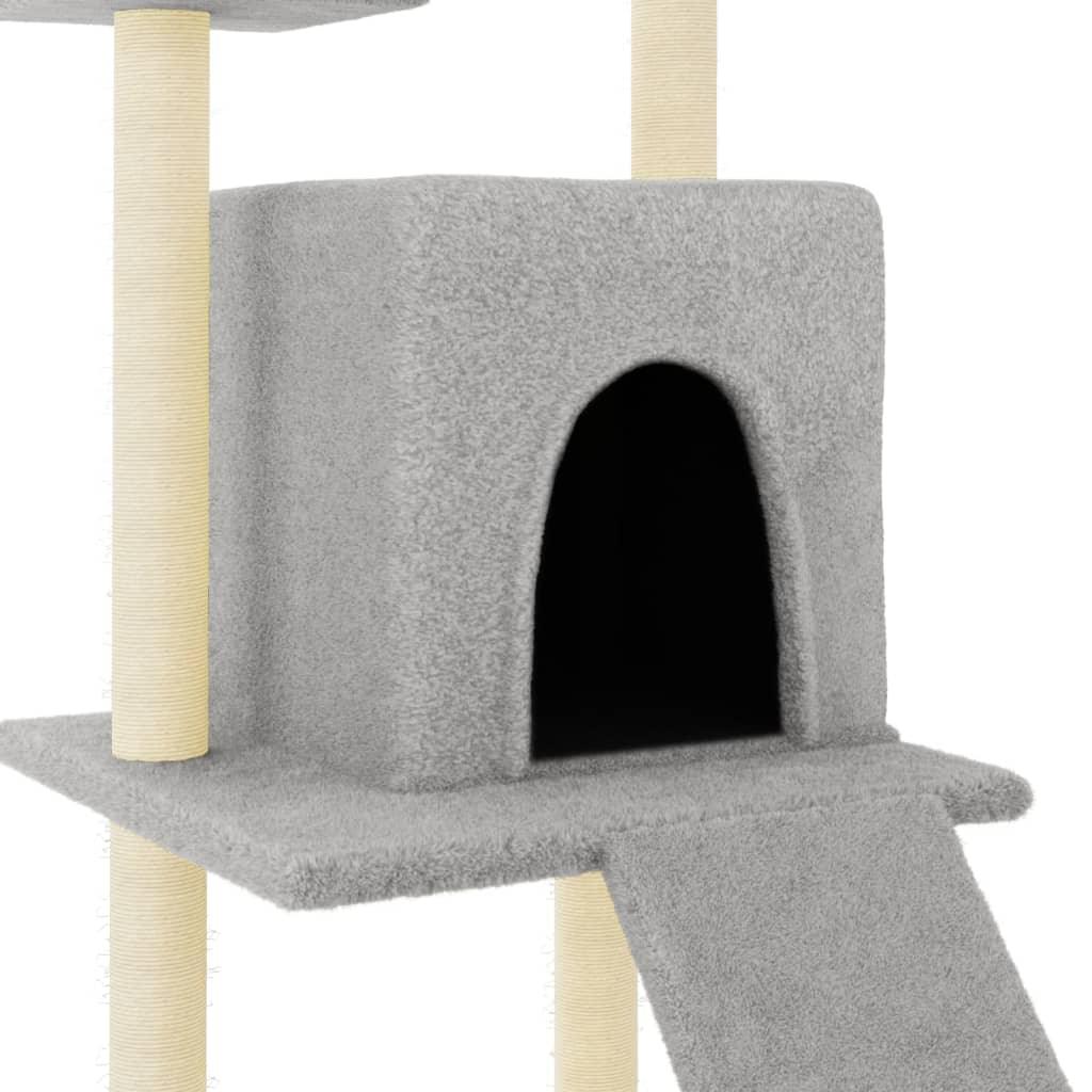 Arbre à chat avec griffoirs en sisal gris clair 110 cm - Animalerie en ligne Kat-Shop