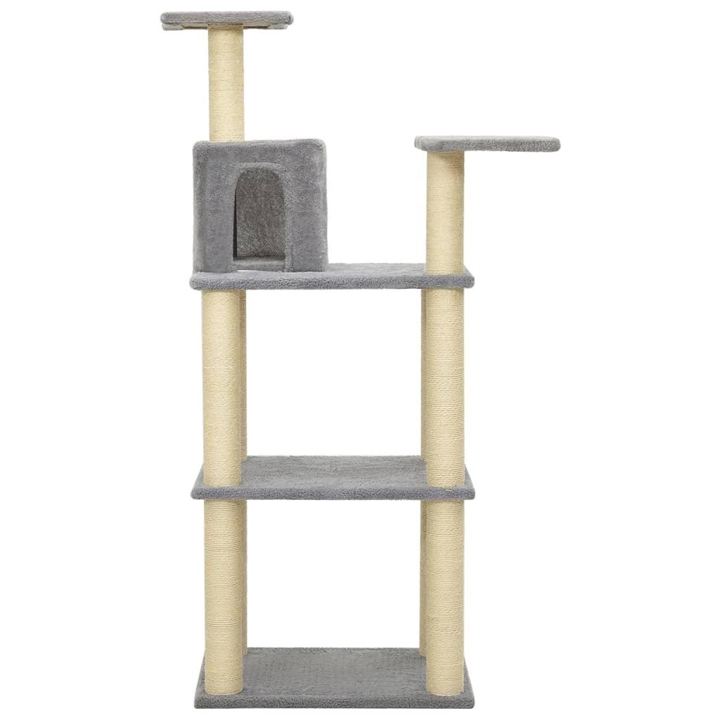 Arbre à chat avec griffoirs en sisal Gris clair 119 cm - Animalerie en ligne www.kat-shop.be