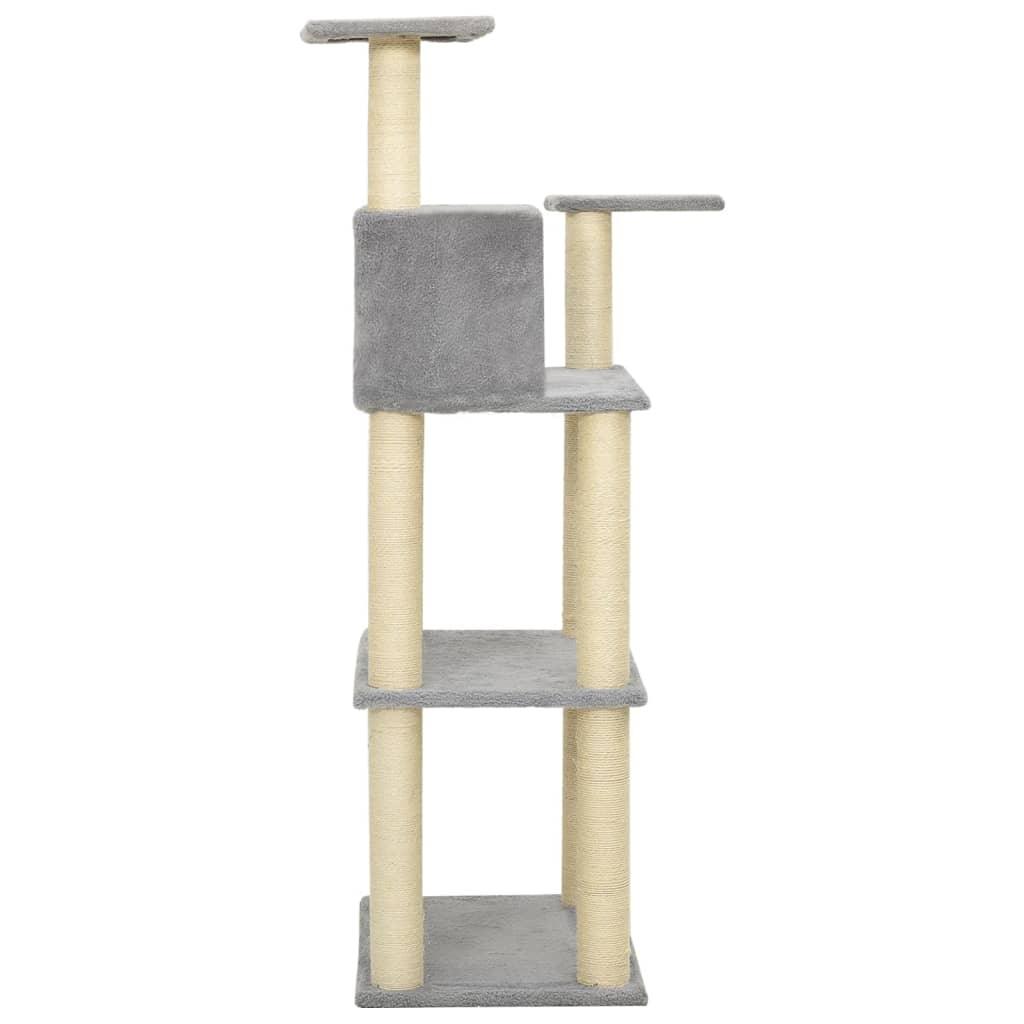 Arbre à chat avec griffoirs en sisal Gris clair 119 cm - Animalerie en ligne www.kat-shop.be