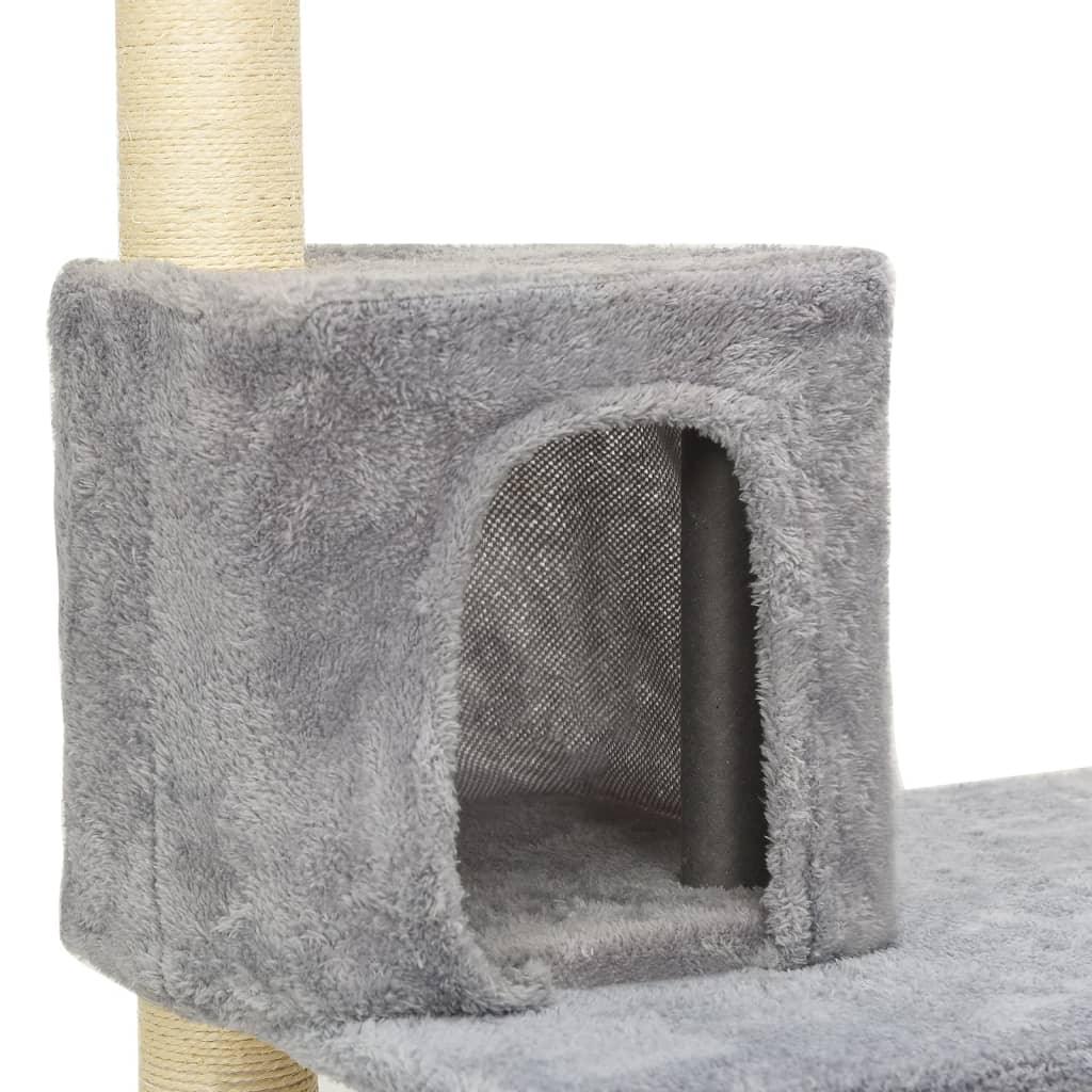 Arbre à chat avec griffoirs en sisal Gris clair 119 cm - Animalerie en ligne www.kat-shop.be