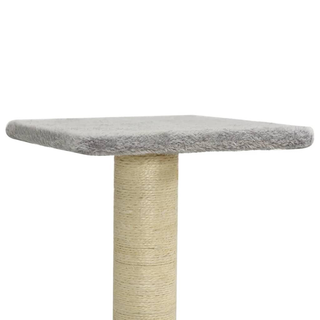 Arbre à chat avec griffoirs en sisal Gris clair 119 cm - Animalerie en ligne www.kat-shop.be