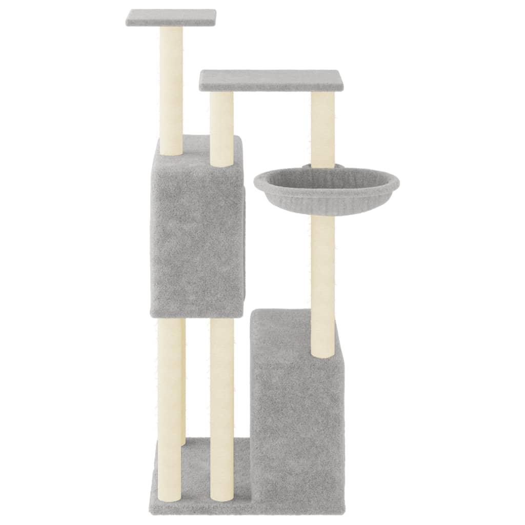 Arbre à chat avec griffoirs en sisal gris clair 122 cm - Animalerie en ligne Kat-Shop