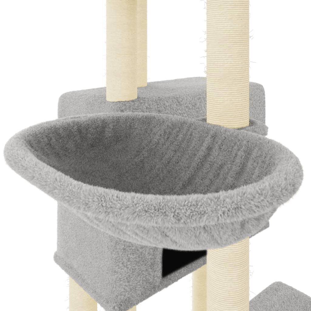 Arbre à chat avec griffoirs en sisal gris clair 122 cm - Animalerie en ligne Kat-Shop