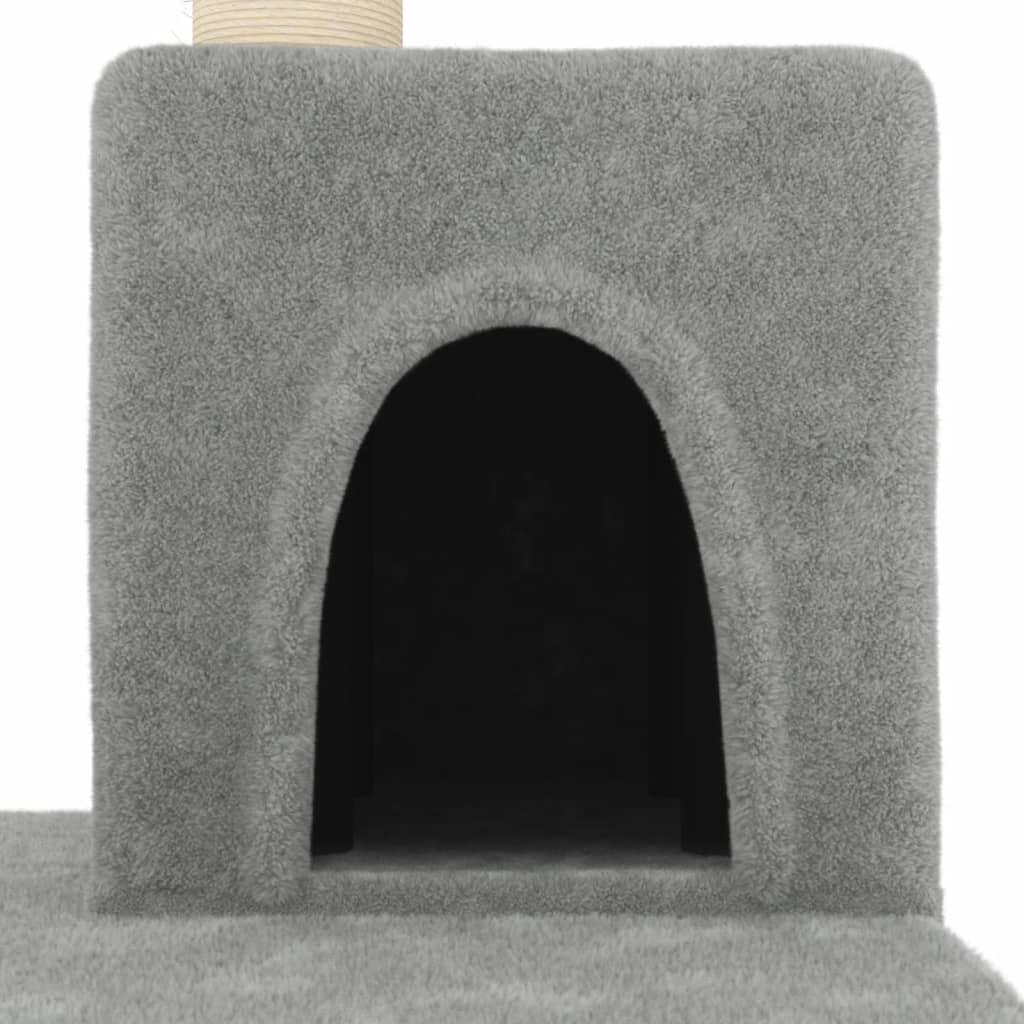 Arbre à chat avec griffoirs en sisal gris clair 123 cm - Animalerie en ligne Kat-Shop