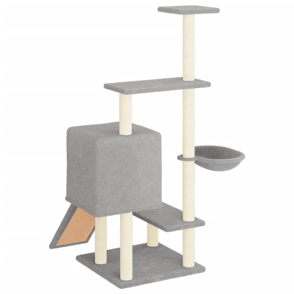 Arbre à chat avec griffoirs en sisal gris clair 130,5 cm - Animalerie en ligne Kat-Shop