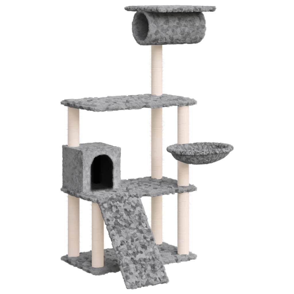 Arbre à chat avec griffoirs en sisal Gris clair 131 cm - Animalerie en ligne www.kat-shop.be