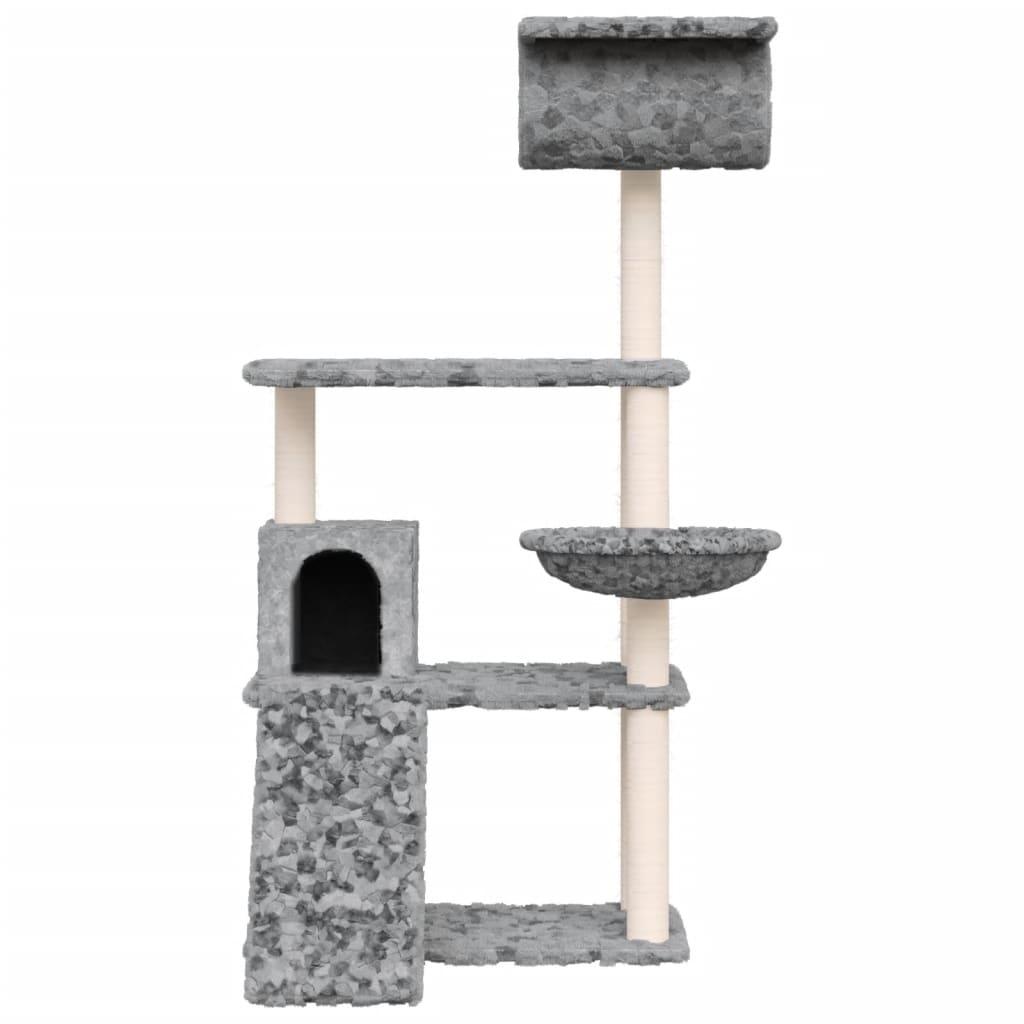 Arbre à chat avec griffoirs en sisal Gris clair 131 cm - Animalerie en ligne www.kat-shop.be