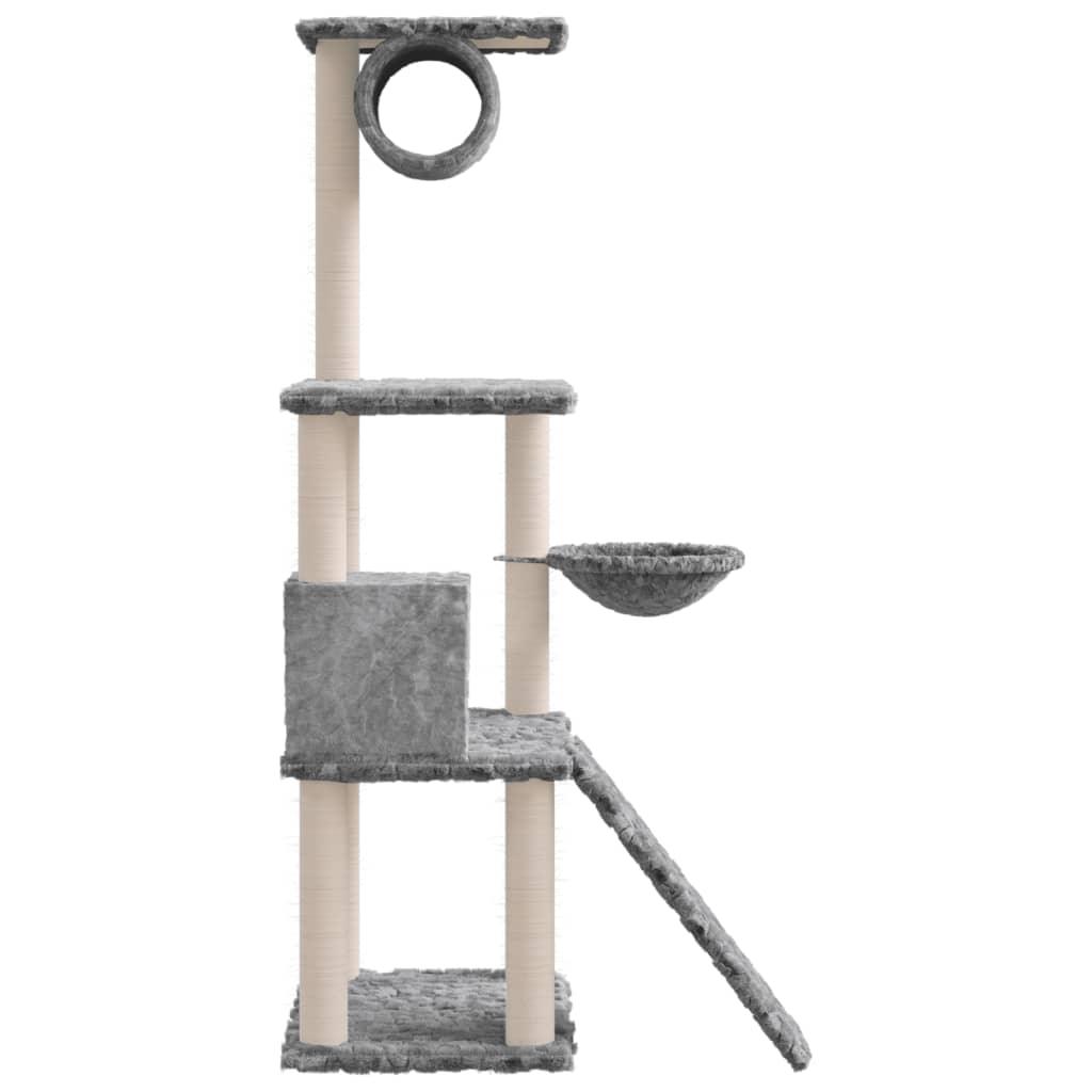 Arbre à chat avec griffoirs en sisal Gris clair 131 cm - Animalerie en ligne www.kat-shop.be