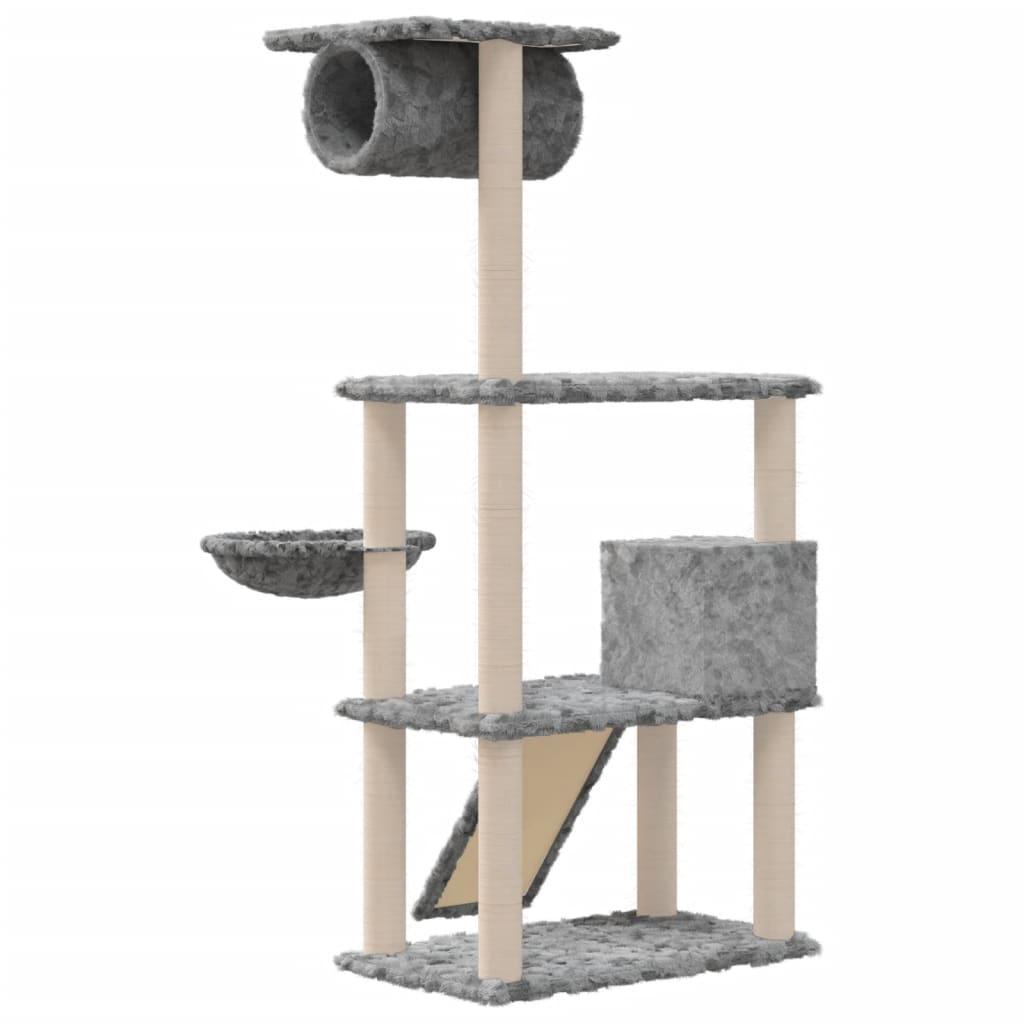 Arbre à chat avec griffoirs en sisal Gris clair 131 cm - Animalerie en ligne www.kat-shop.be