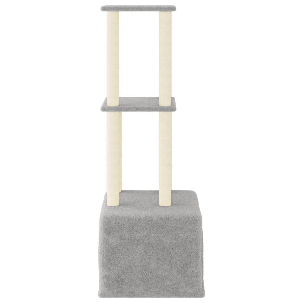 Arbre à chat avec griffoirs en sisal gris clair 133,5 cm - Animalerie en ligne Kat-Shop