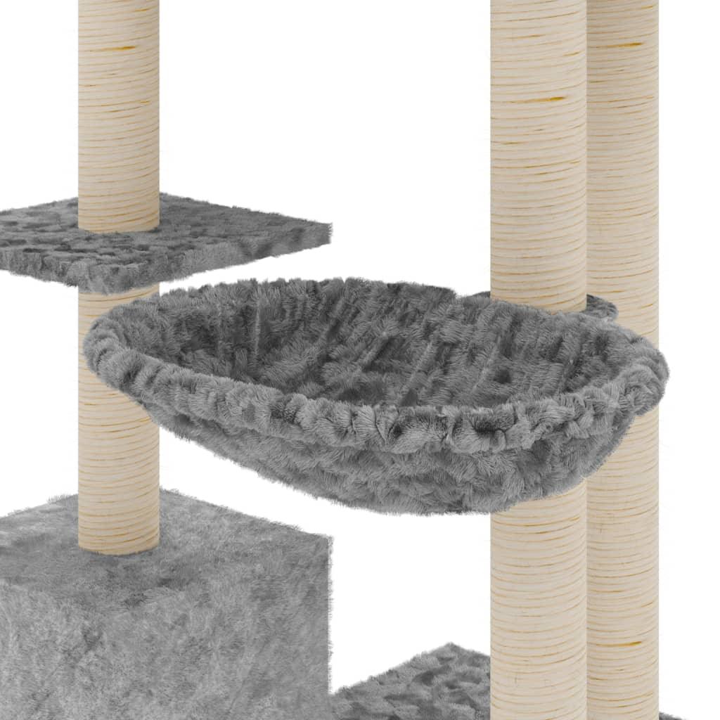 Arbre à chat avec griffoirs en sisal Gris clair 142 cm - Animalerie en ligne www.kat-shop.be