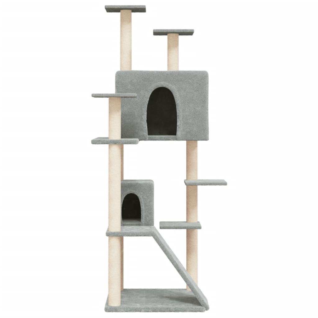 Arbre à chat avec griffoirs en sisal Gris clair 153 cm - Animalerie en ligne www.kat-shop.be