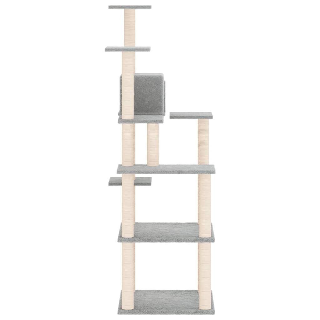 Arbre à chat avec griffoirs en sisal Gris clair 153 cm - Animalerie en ligne www.kat-shop.be