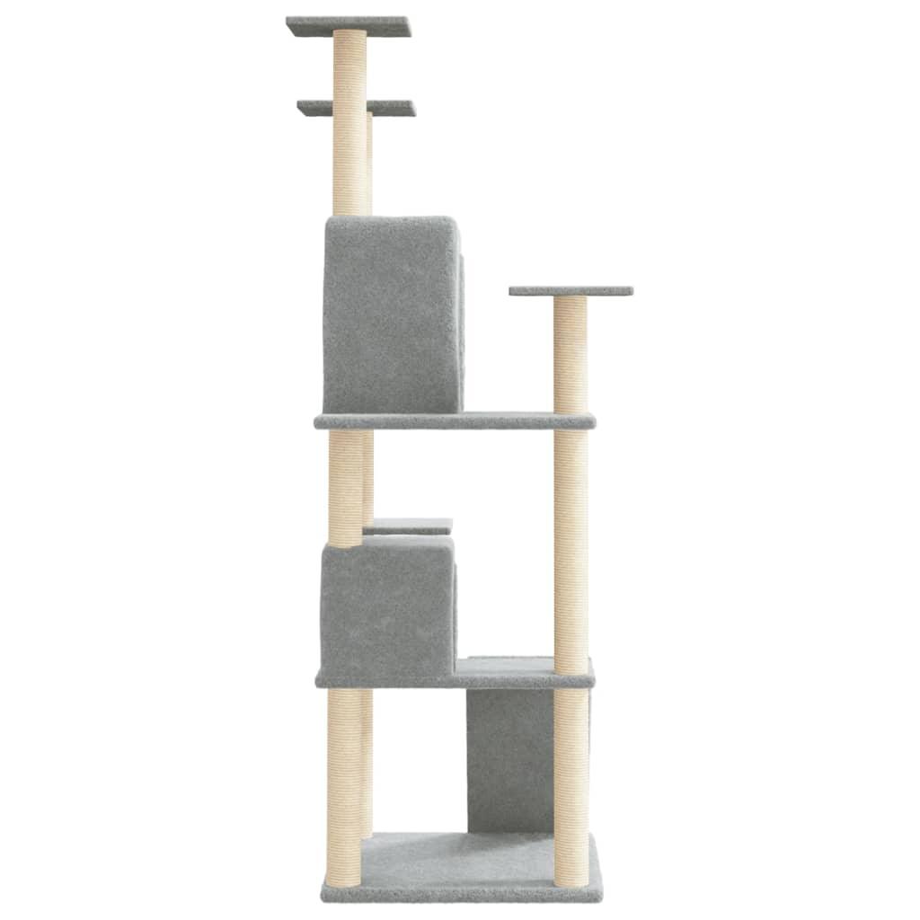 Arbre à chat avec griffoirs en sisal Gris clair 153 cm - Animalerie en ligne www.kat-shop.be