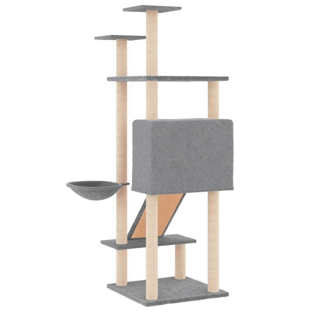 Arbre à chat avec griffoirs en sisal Gris clair 153 cm - Animalerie en ligne Kat-Shop