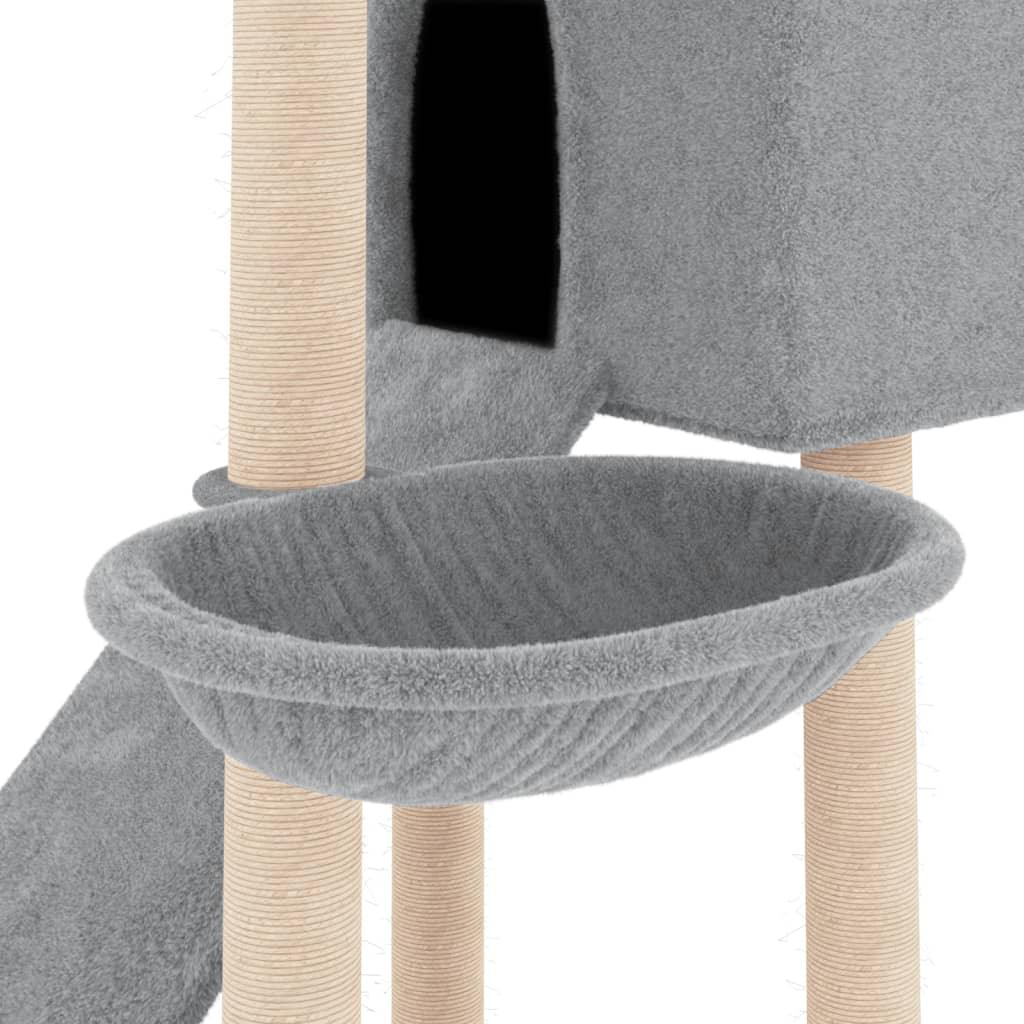 Arbre à chat avec griffoirs en sisal Gris clair 153 cm - Animalerie en ligne Kat-Shop