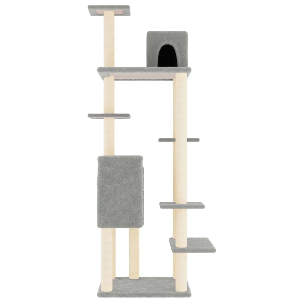 Arbre à chat avec griffoirs en sisal Gris clair 154 cm - Animalerie en ligne Kat-Shop