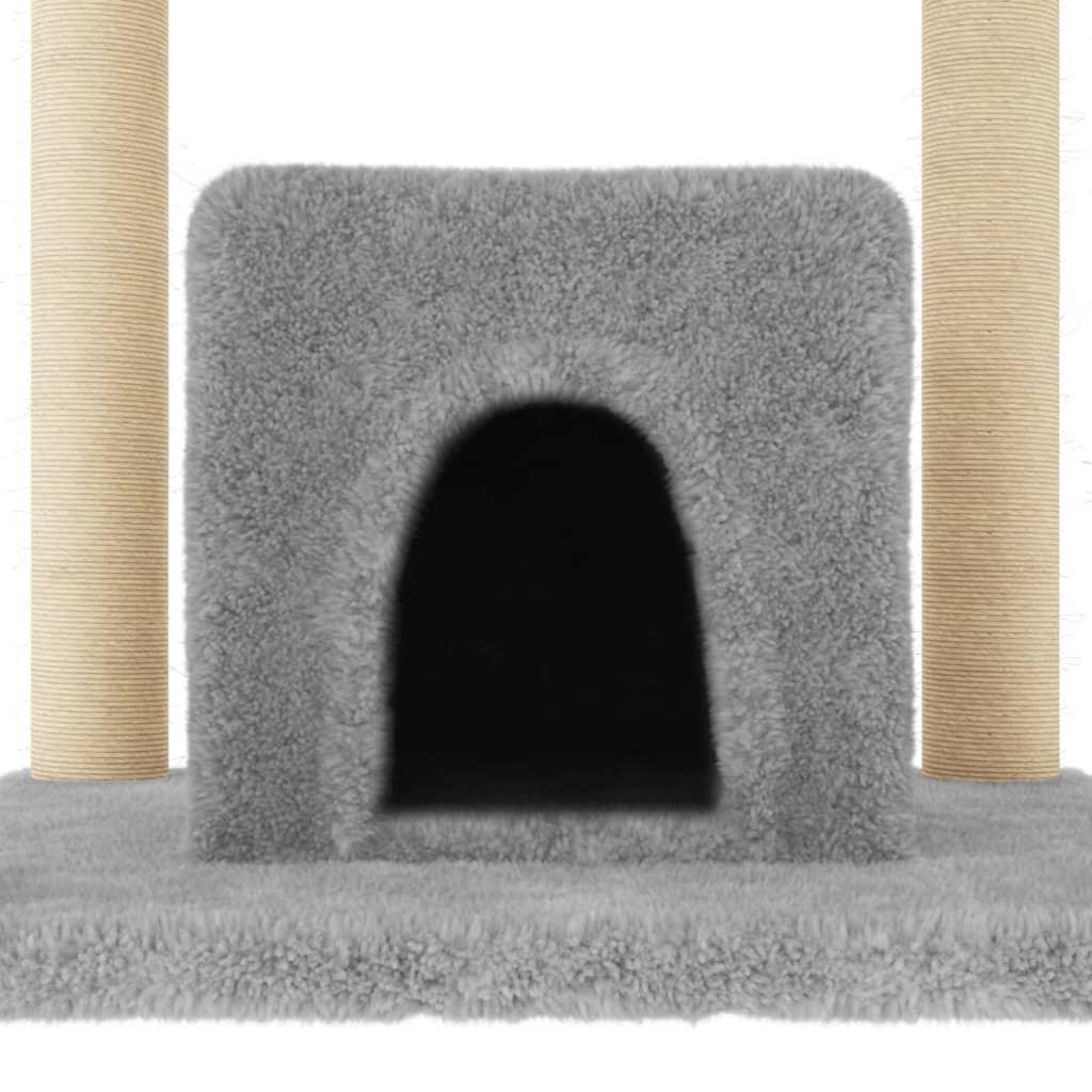 Arbre à chat avec griffoirs en sisal Gris clair 154 cm - Animalerie en ligne Kat-Shop