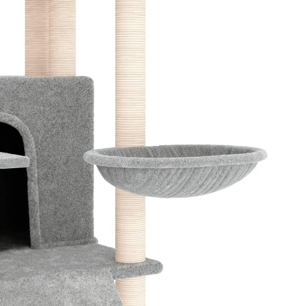 Arbre à chat avec griffoirs en sisal Gris clair 154 cm - Animalerie en ligne www.kat-shop.be