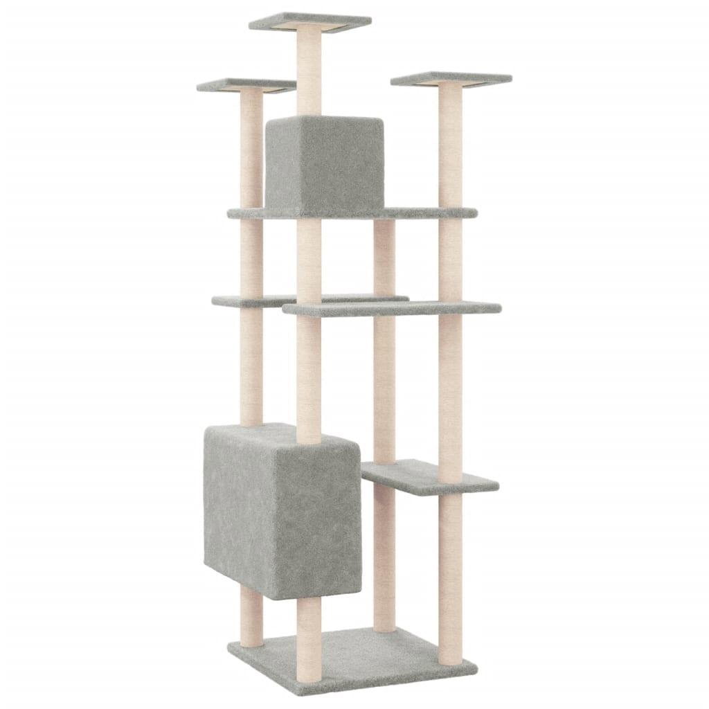 Arbre à chat avec griffoirs en sisal Gris clair 162 cm - Animalerie en ligne www.kat-shop.be