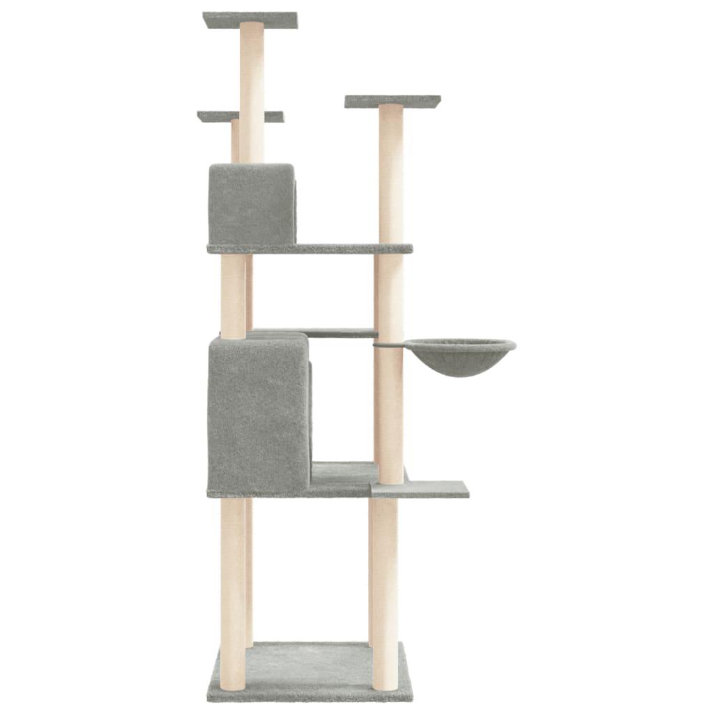 Arbre à chat avec griffoirs en sisal Gris clair 166 cm - Animalerie en ligne Kat-Shop