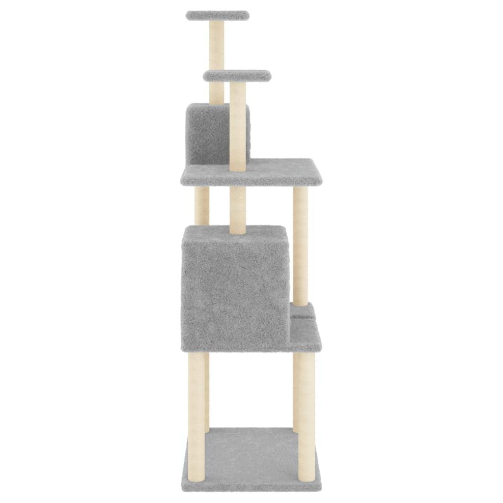 Arbre à chat avec griffoirs en sisal Gris clair 167 cm - Animalerie en ligne Kat-Shop