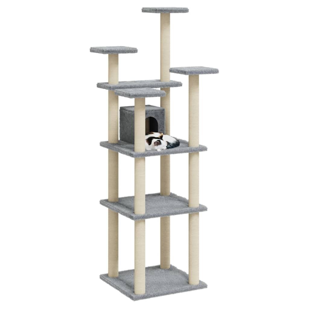 Arbre à chat avec griffoirs en sisal Gris clair 171 cm - Animalerie en ligne www.kat-shop.be