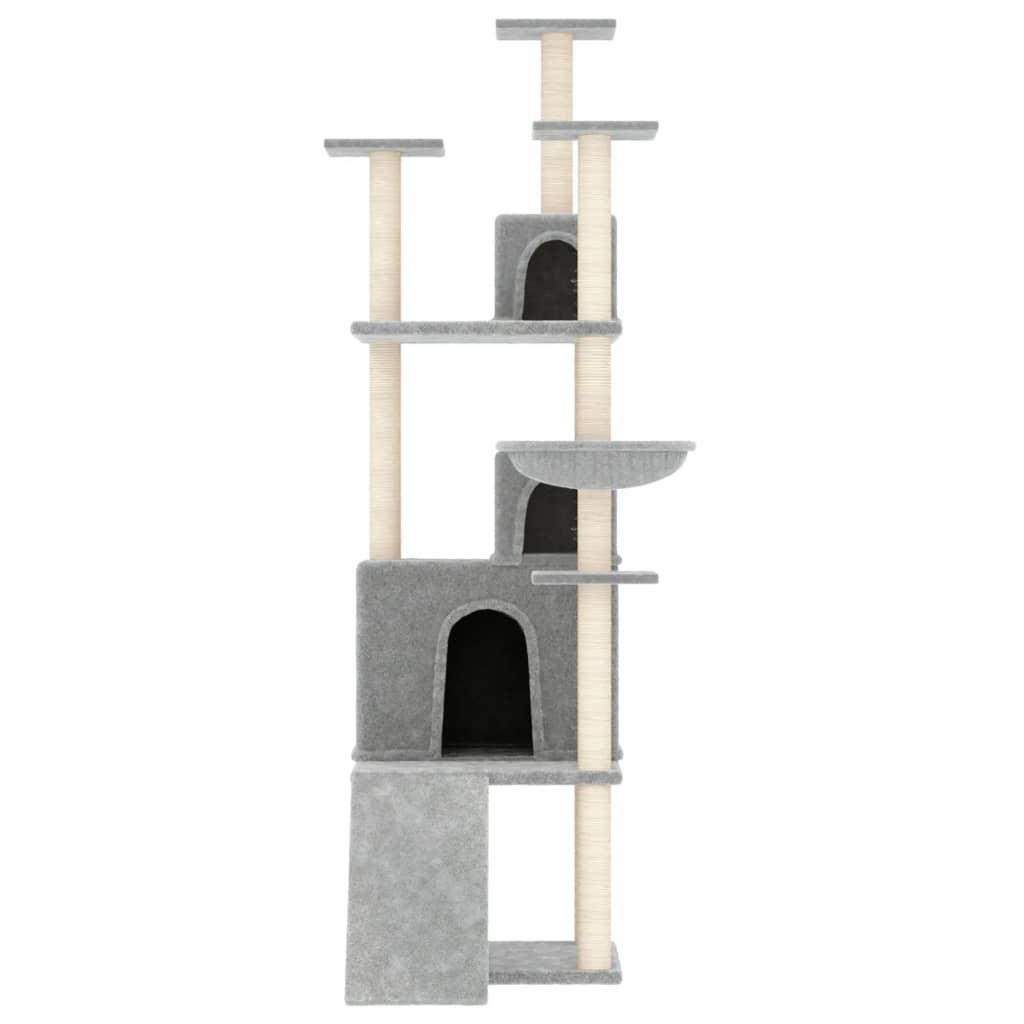 Arbre à chat avec griffoirs en sisal Gris clair 175 cm - Animalerie en ligne www.kat-shop.be