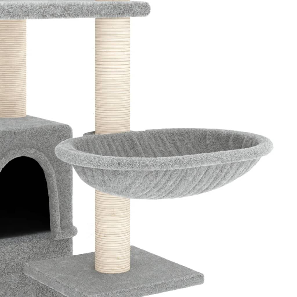 Arbre à chat avec griffoirs en sisal Gris clair 175 cm - Animalerie en ligne www.kat-shop.be