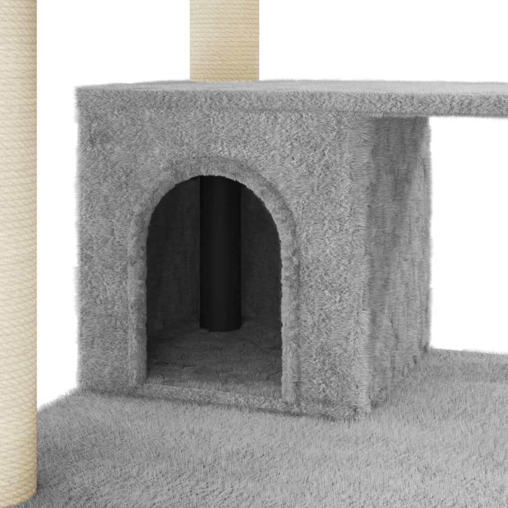 Arbre à chat avec griffoirs en sisal Gris clair 183 cm - Animalerie en ligne www.kat-shop.be