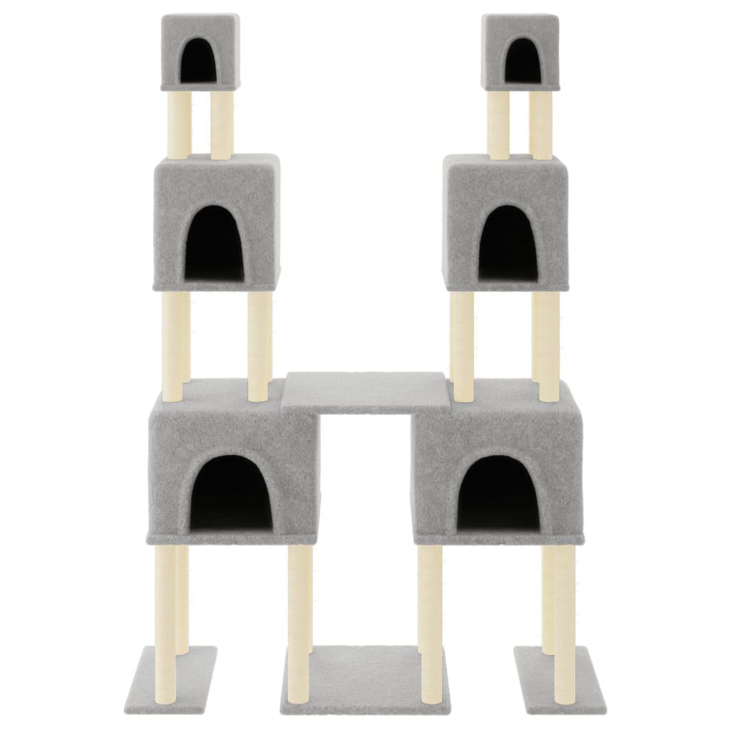 Arbre à chat avec griffoirs en sisal Gris clair 199 cm - Animalerie en ligne Kat-Shop