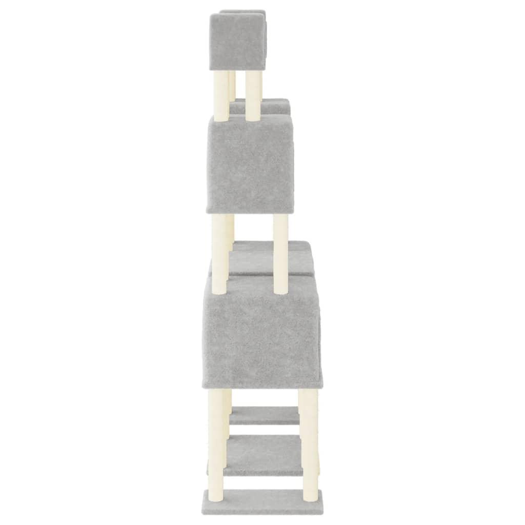 Arbre à chat avec griffoirs en sisal Gris clair 199 cm - Animalerie en ligne Kat-Shop